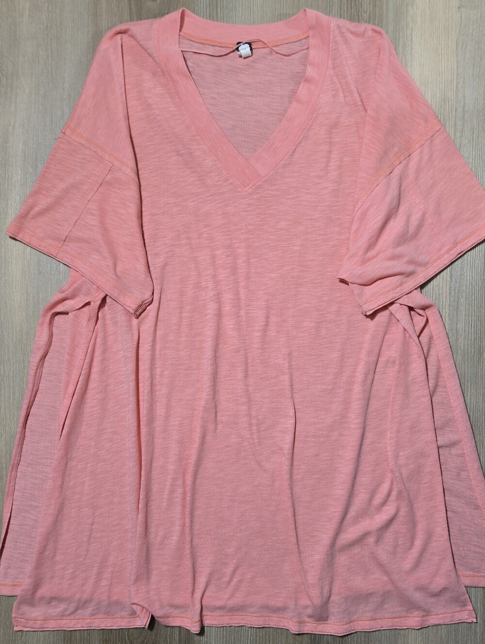 We The Free Coral Pink V-Neck Tunic Top